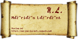 Máriás Lóránt névjegykártya